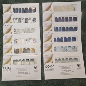 Color Street Nail Polish Strips Collection - Blue, Purple, Multicolor